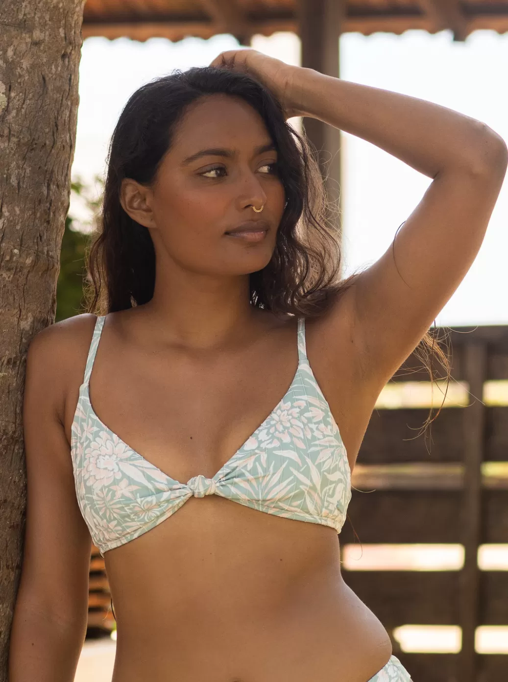 Bikini Tops | Bikinis | WOMEN ROXY Rib Love The Surf Knot Bikini Top Blue Surf Planao Apparel