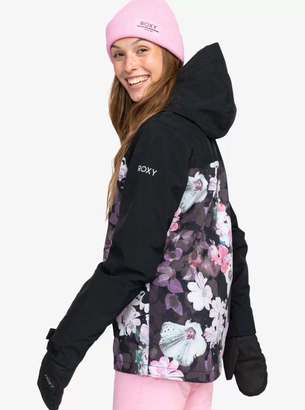 Snow Jackets | WOMEN ROXY Jetty 3-in-1 Technical Snow Jacket True Black Blurry Flower