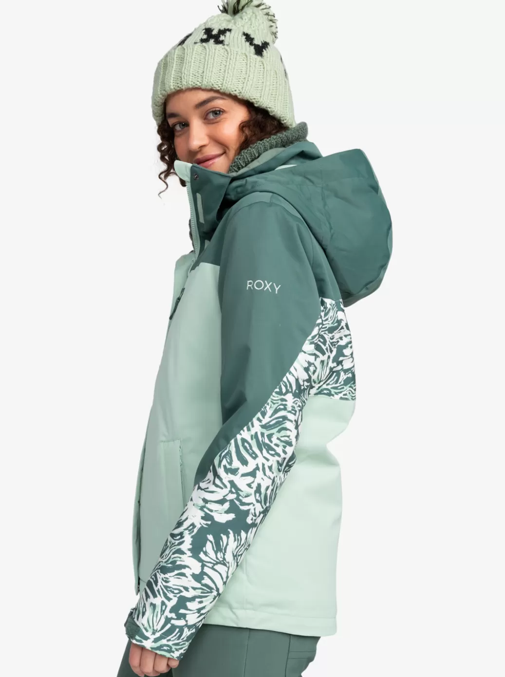 Snow Jackets | WOMEN ROXY Jetty Block Technical Snow Jacket Dark Forest Wild