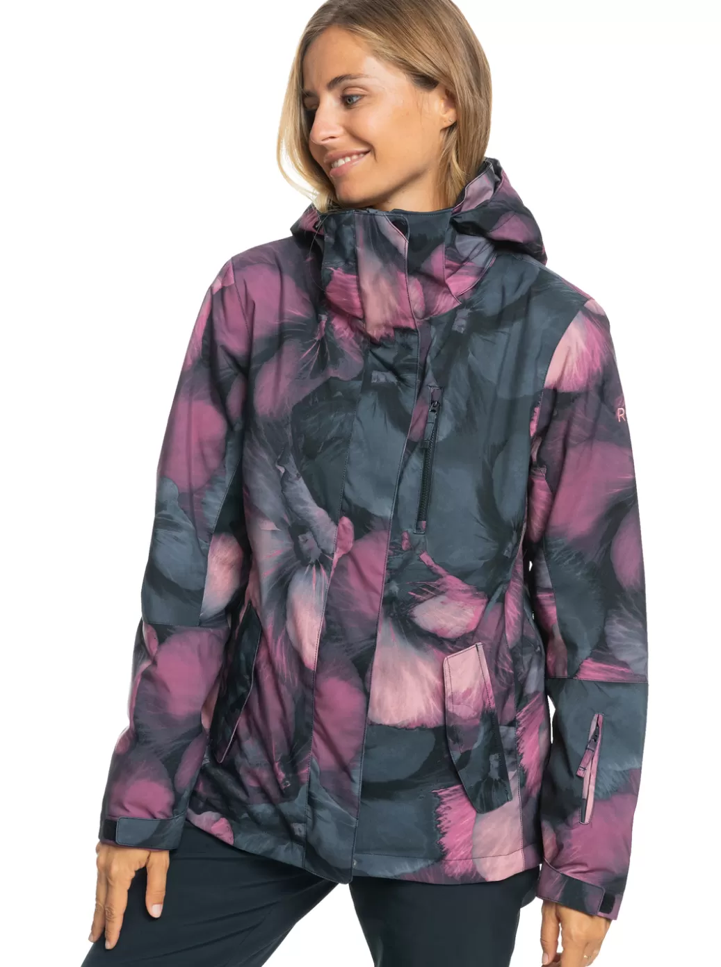 Snow Jackets | WOMEN ROXY Jetty Technical Snow Jacket True Black Pansy Pansy