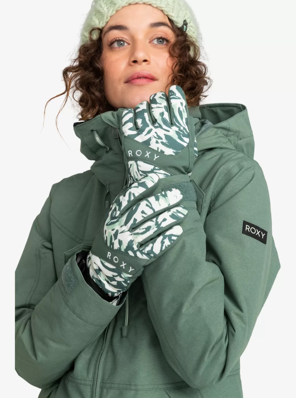 Snow Accessories | WOMEN ROXY Jetty Technical Snowboard/Ski Gloves Dark Forest Wild