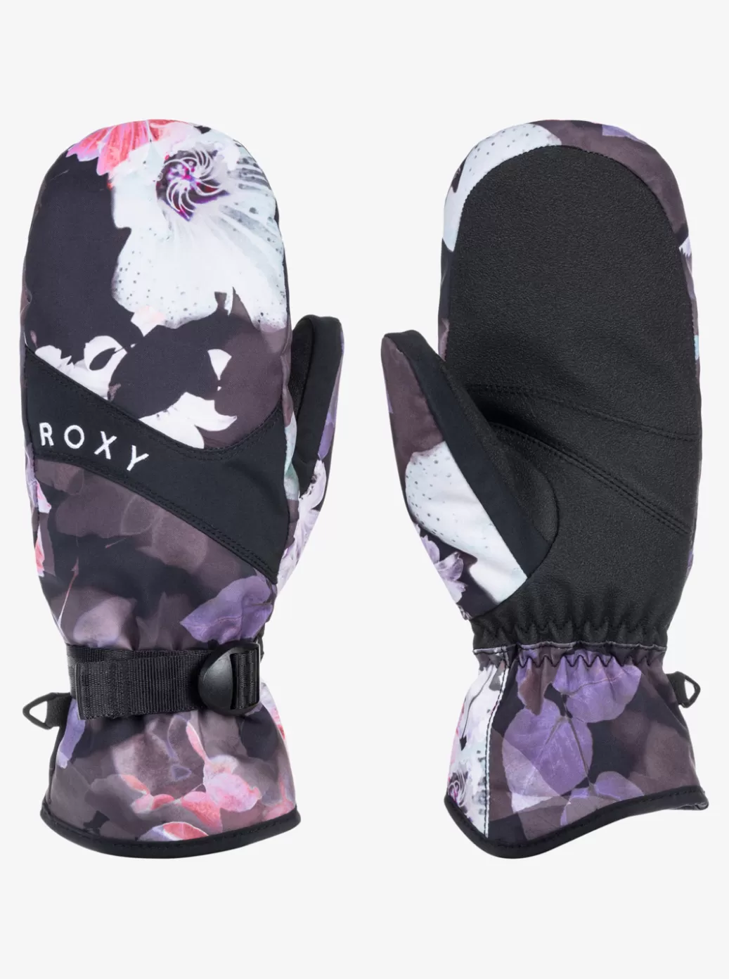 Snow Accessories | WOMEN ROXY Jetty Technical Snowboard/Ski Mittens True Black Blurry Flower