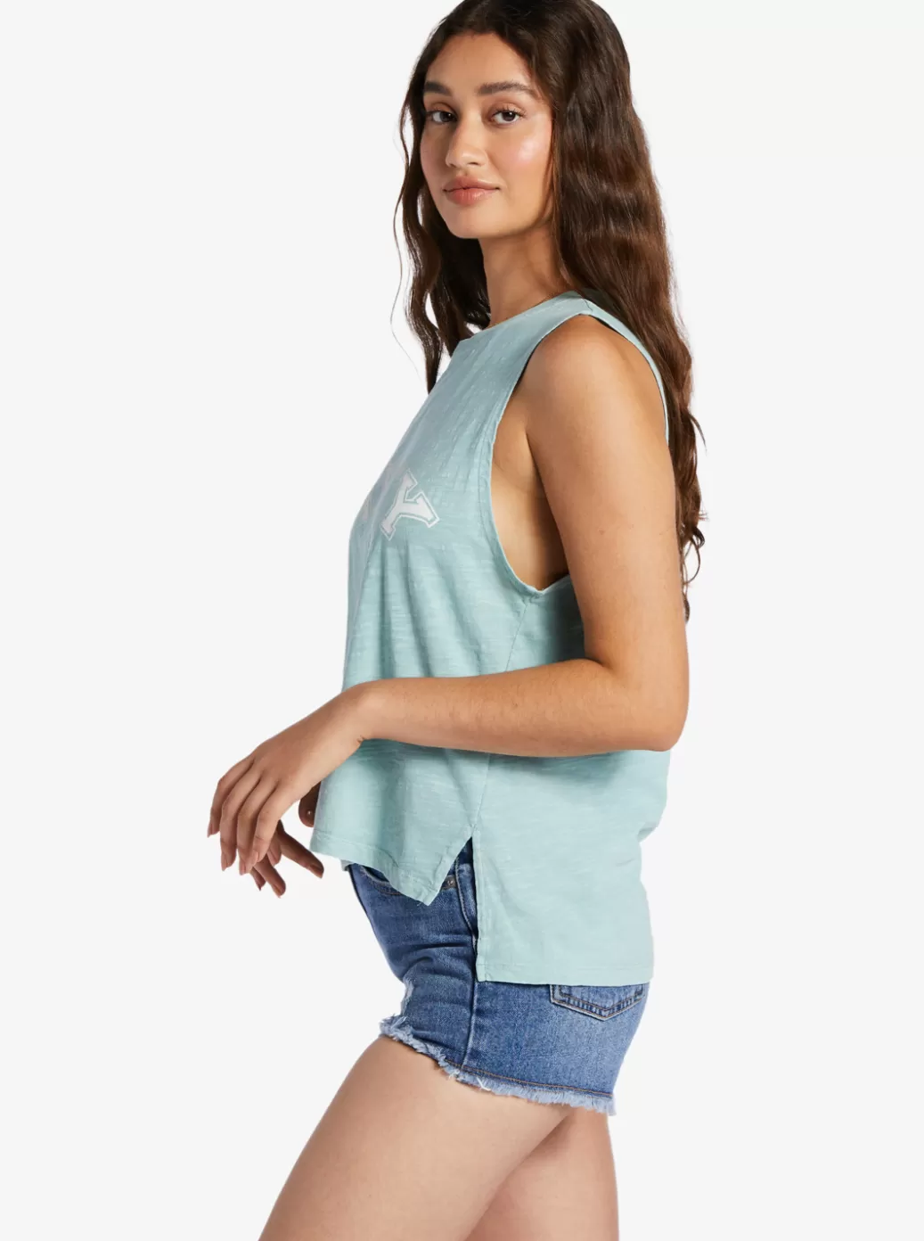Tees & Tanks | Tops | WOMEN ROXY Salty Sleeveless Muscle T-Shirt Blue Surf
