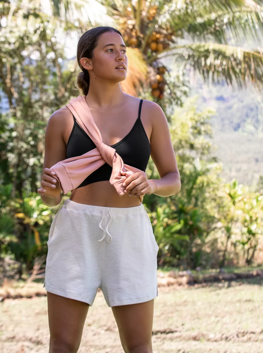 Shorts | WOMEN ROXY Sand Path Elastic Waist Shorts Tapioca