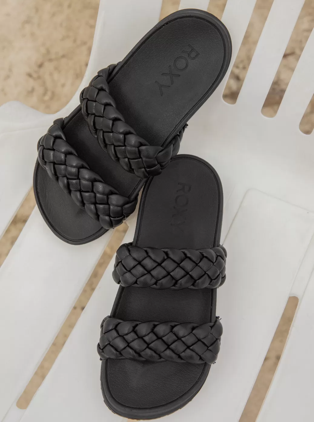 Sandals | WOMEN ROXY Slippy Braided Water-Friendly Sandals Black