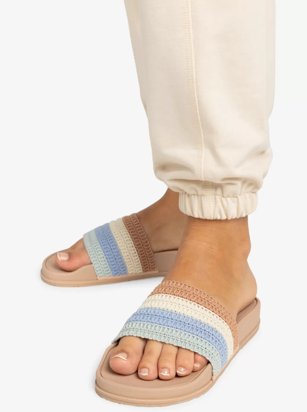 Sandals | WOMEN ROXY Slippy Crochet Sandals Light Blue/brown
