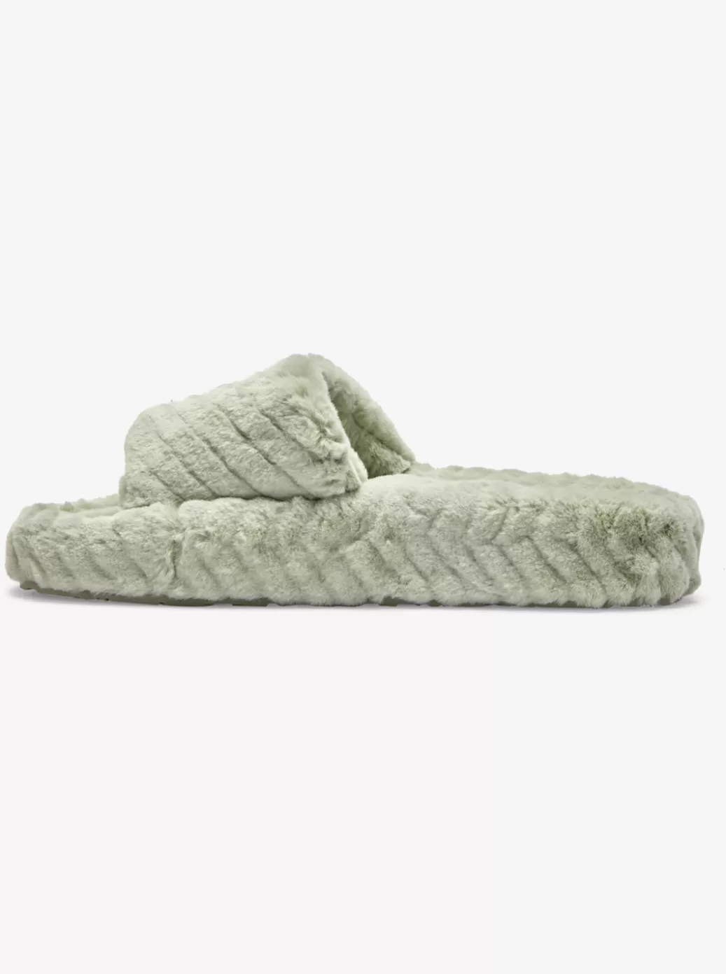 Sandals | WOMEN ROXY Slippy Faux Fur Slide Sandals Lt Sage