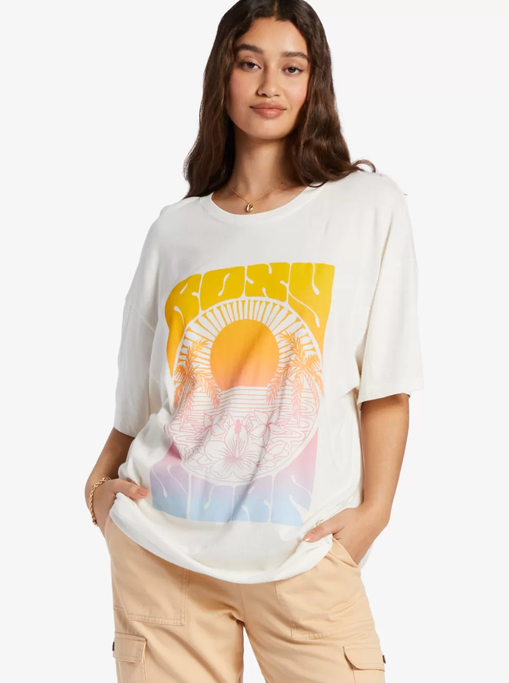 Tees & Tanks | Tops | WOMEN ROXY Sunrise Tropics T-Shirt Snow White