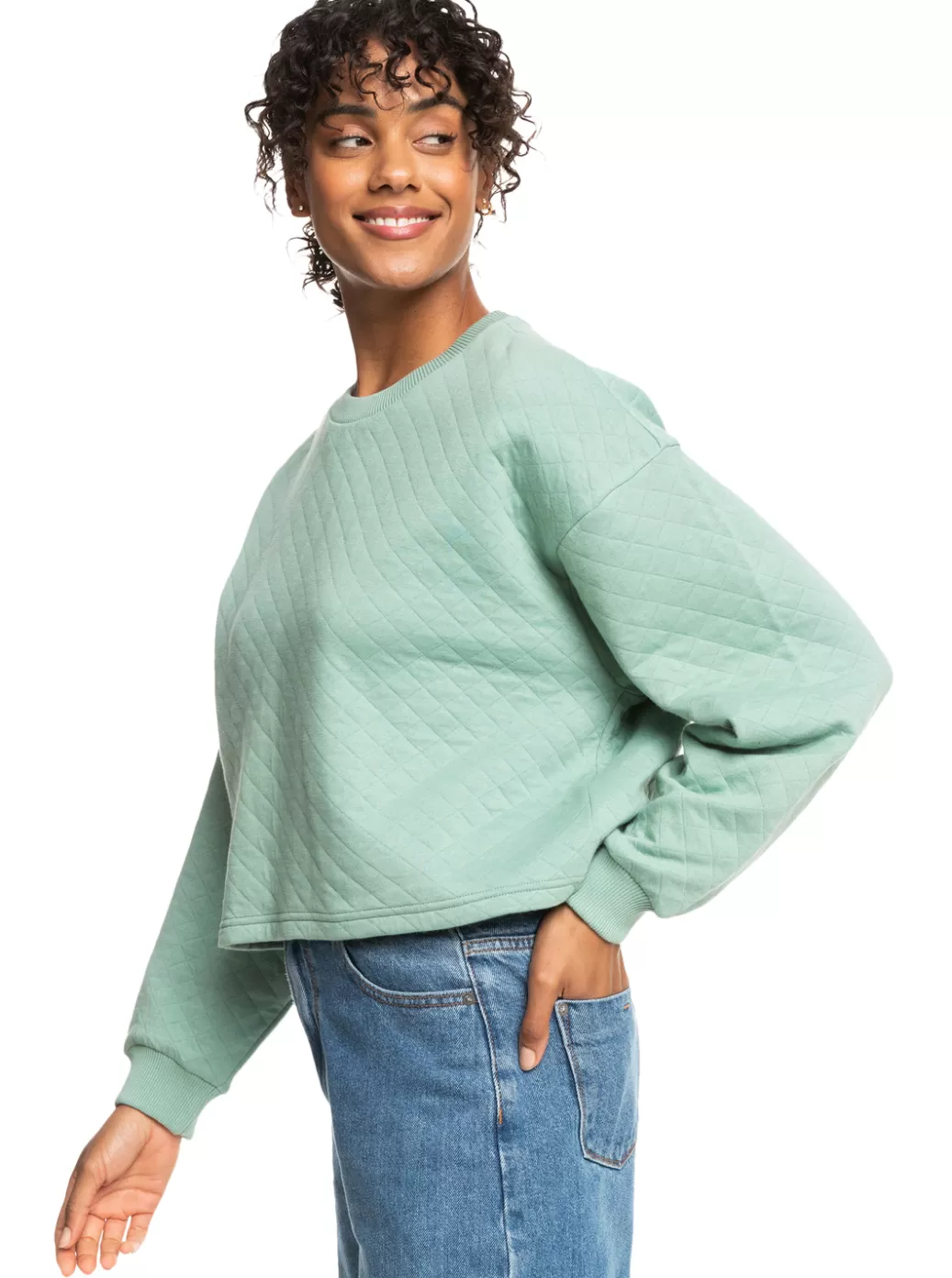 Tees & Tanks | Tops | WOMEN ROXY Surf Break Quilted Lounge Top Blue Surf