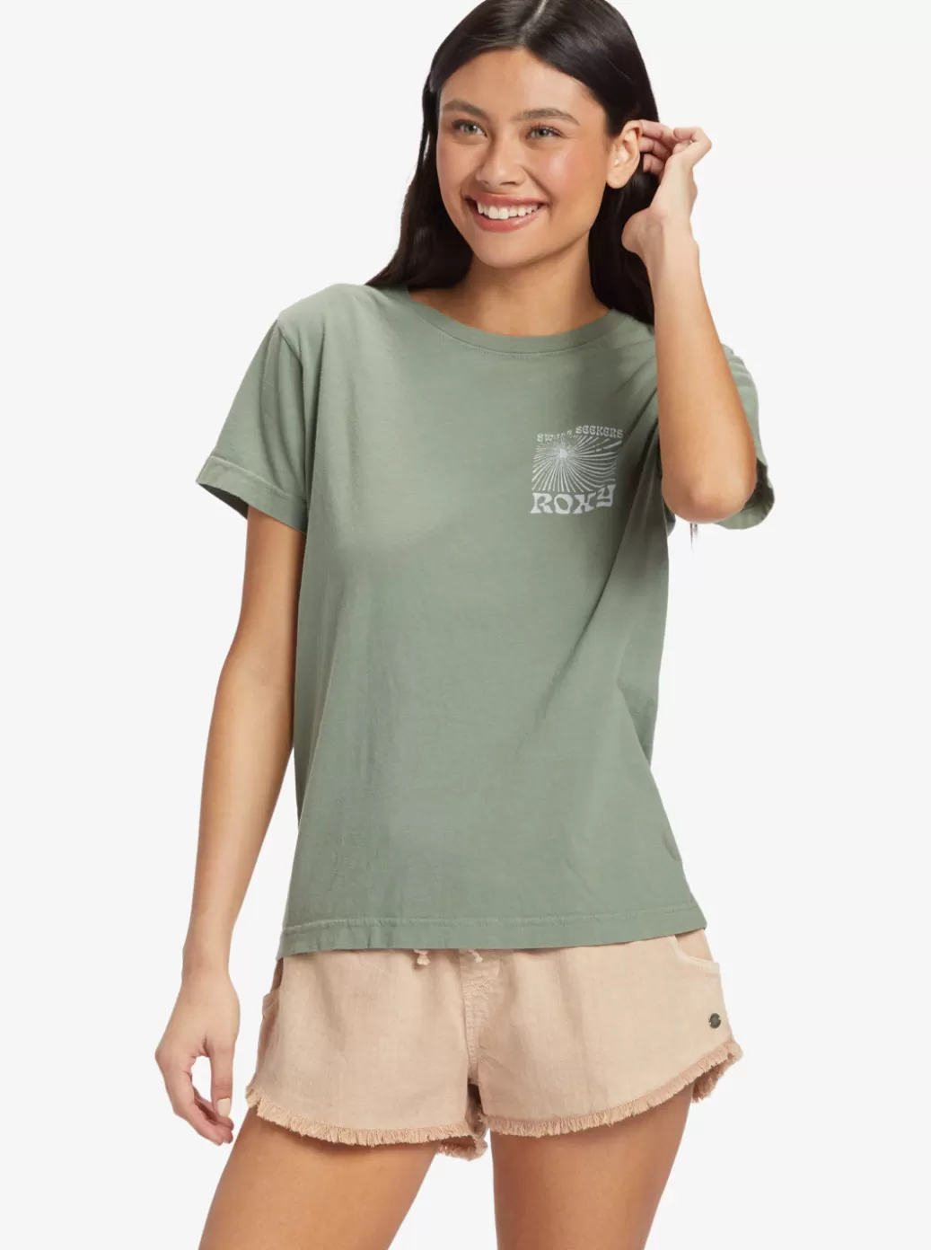 Tees & Tanks | Tops | WOMEN ROXY Swell Seekers Boyfriend T-Shirt Agave Green