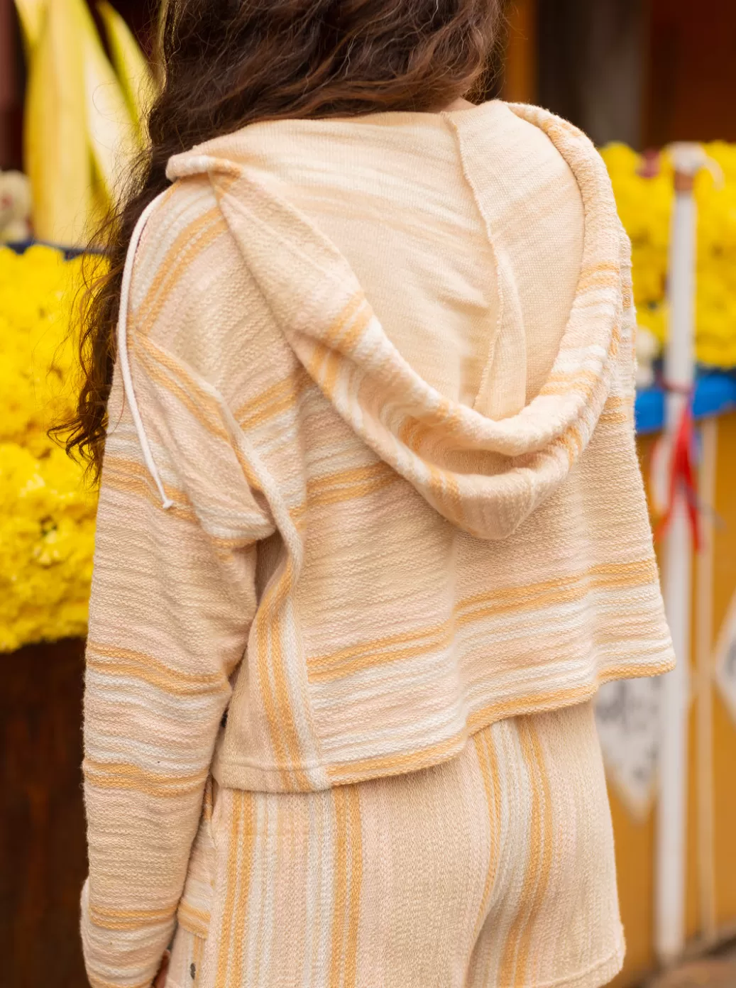Loungewear | Sweaters | Fleece & Hoodies | WOMEN ROXY Todos Santos Poncho Style Hoodie Bonzer Stripe Tapioca