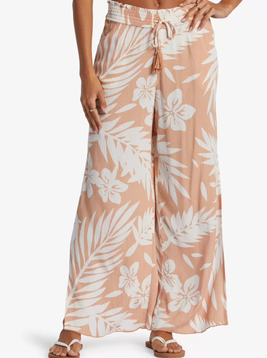 Pants & Jeans | WOMEN ROXY Tropical Rhythm Beach Pants Cafe Creme Palmeria
