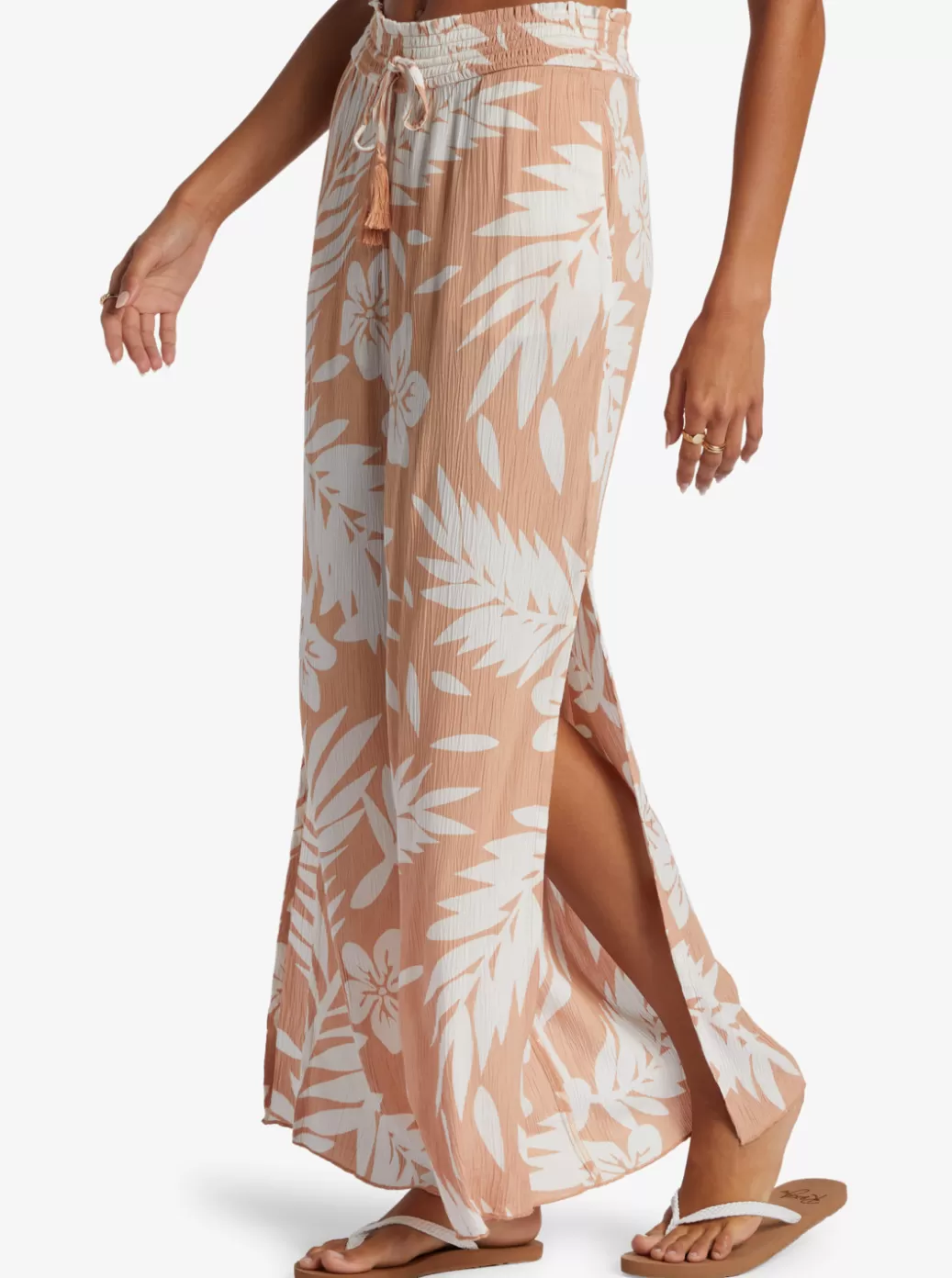 Pants & Jeans | WOMEN ROXY Tropical Rhythm Beach Pants Cafe Creme Palmeria