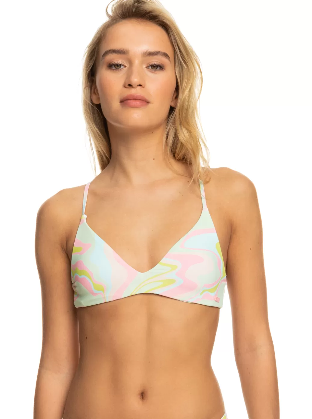 Bikini Tops | Bikinis | WOMEN ROXY Tropics Hype Reversible Athletic Triangle Bikini Top Ambroisia Swirl Swim