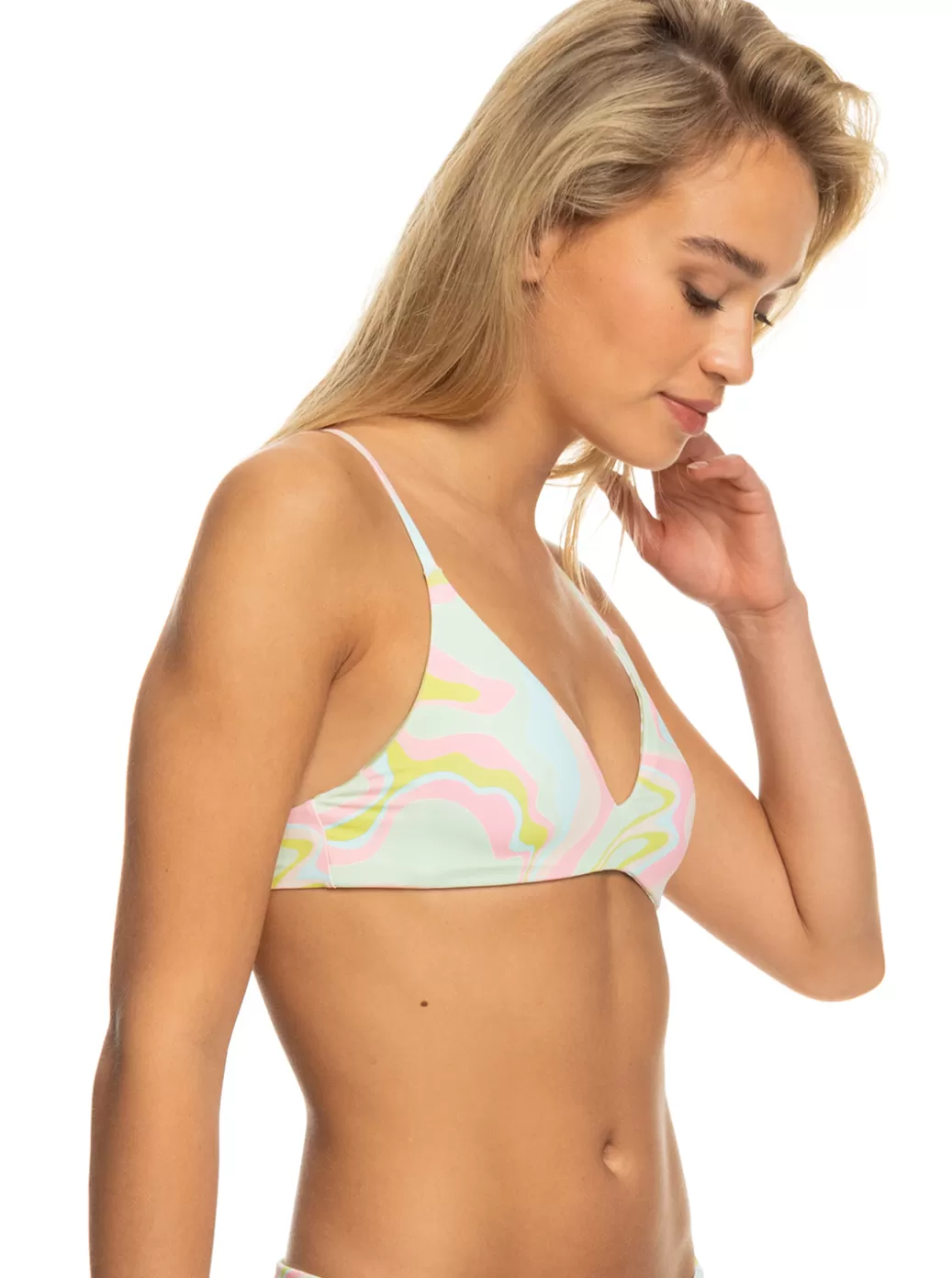 Bikini Tops | Bikinis | WOMEN ROXY Tropics Hype Reversible Athletic Triangle Bikini Top Ambroisia Swirl Swim