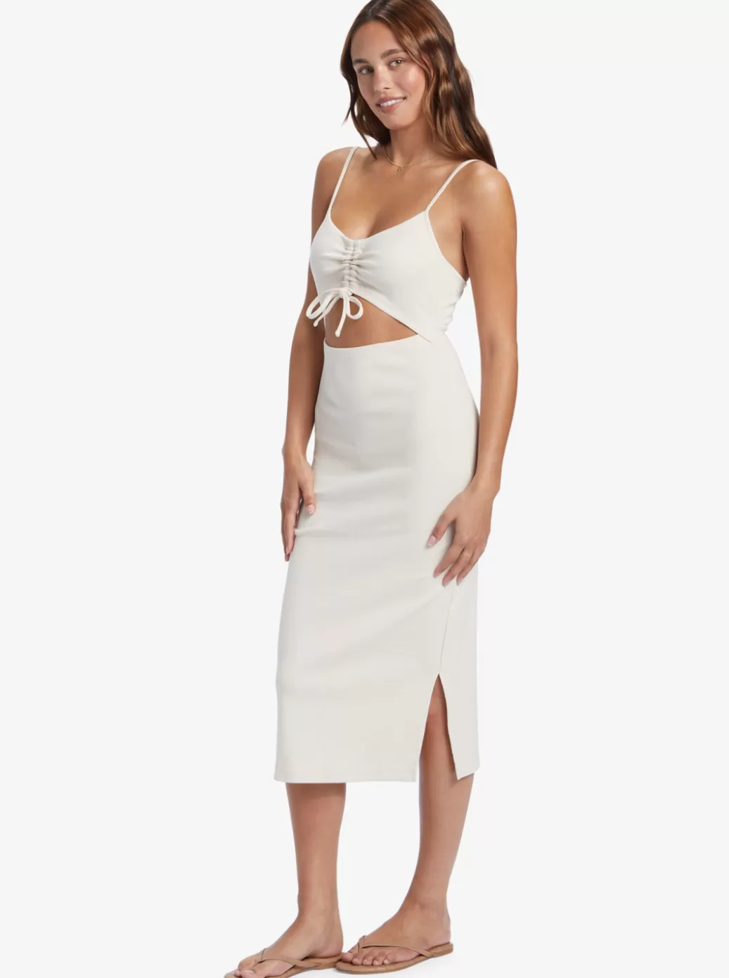 Dresses | WOMEN ROXY Wavey Baby Rib Knit Dress Tapioca