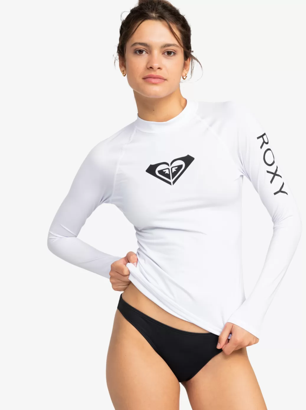 Rashguards | WOMEN ROXY Whole Hearted Long Sleeve UPF 50 Rashguard Bright White