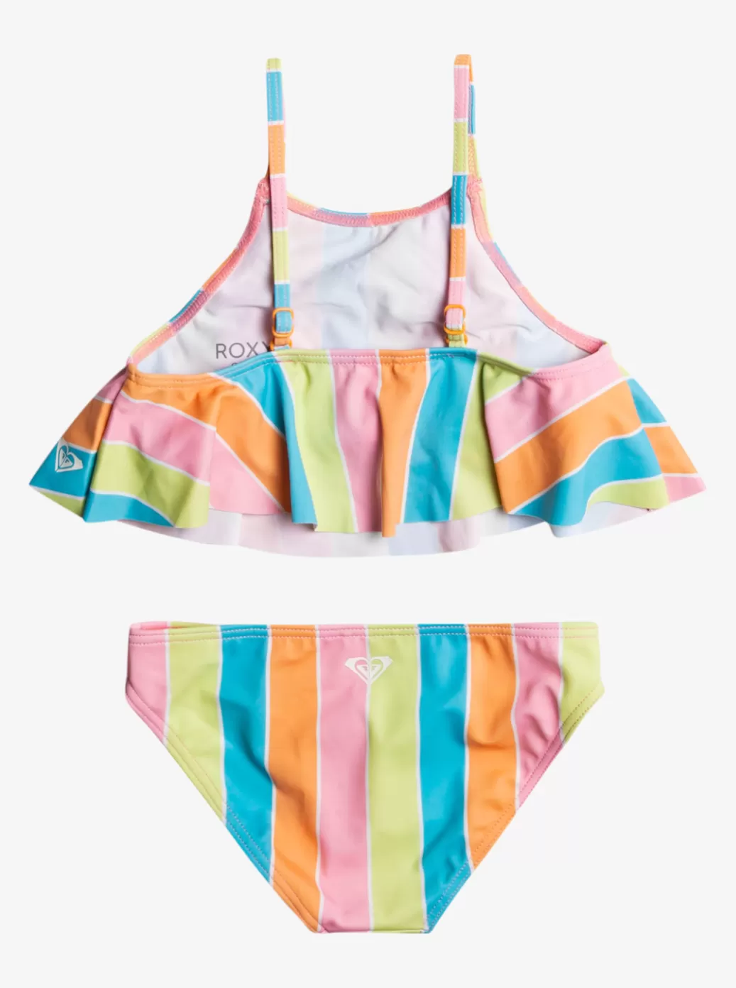Swim | KIDS ROXY Girl's 4-16 Colors Of The Sun Two Piece Flutter Bikini Set For Girls Bachelor Button Rainbow Rays