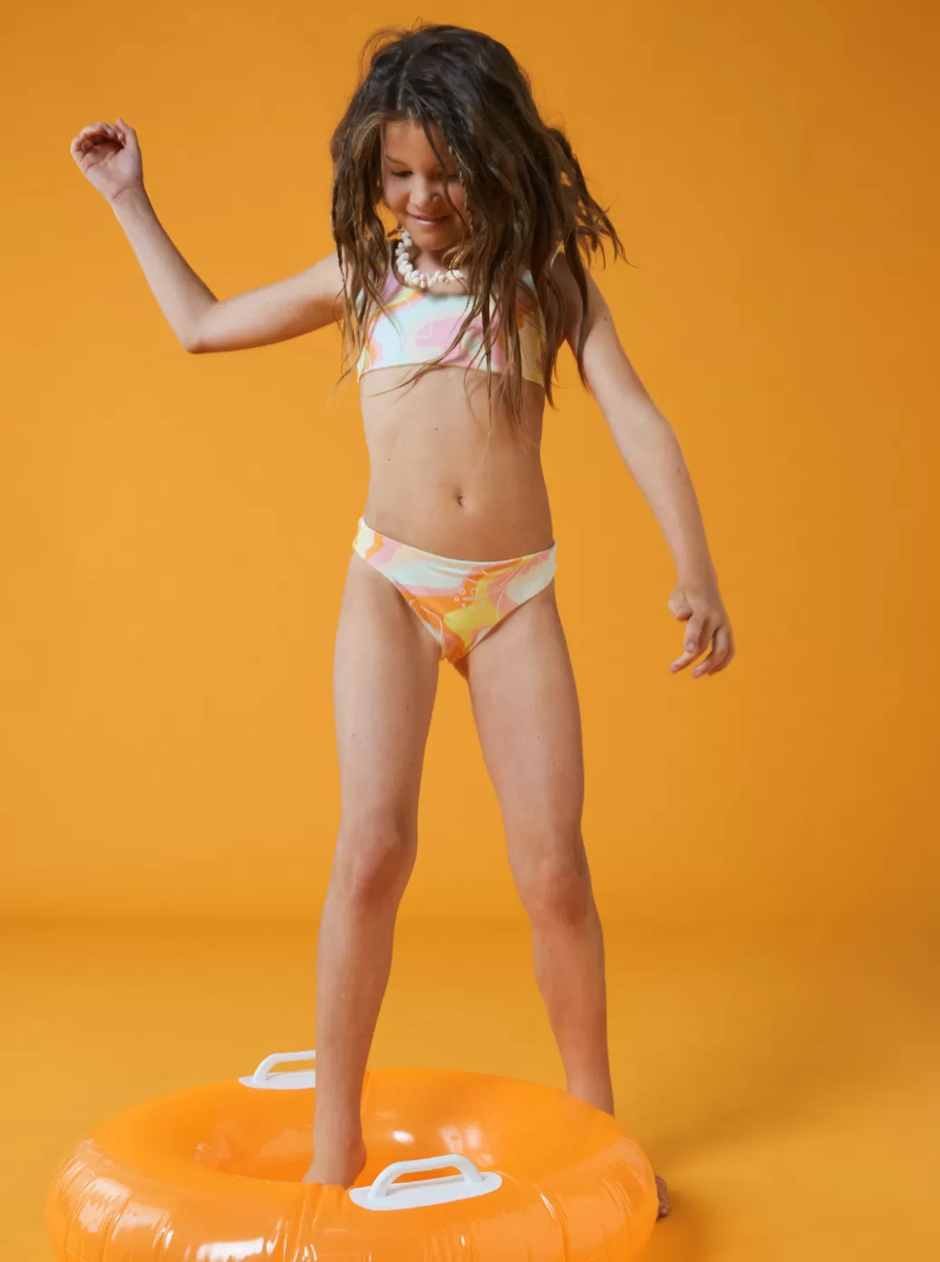 Swim | KIDS ROXY Girl's 4-16 Hibiscus Reversible Two Piece Bikini Set For Girls Ambroisia Hibiscus Hype