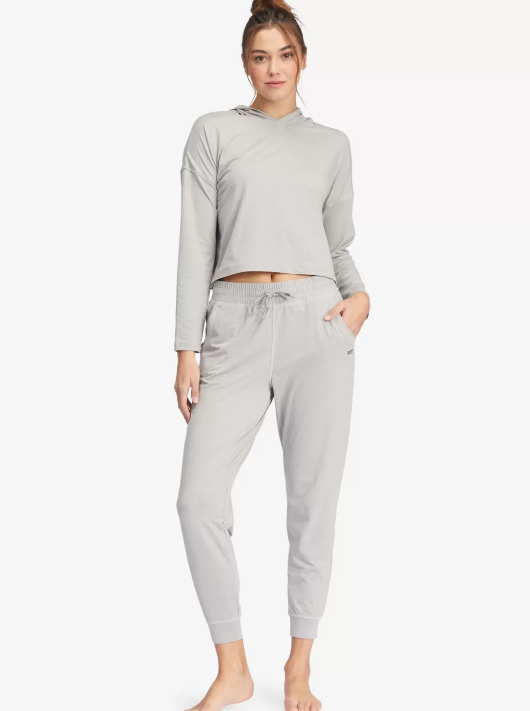 Jackets | Tops | WOMEN ROXY Sun Might Shine Long Sleeve Hooded T-Shirt Heritage Heather